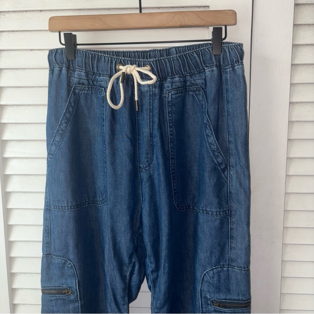 Anthropologie Pilcro Cottage Utility Jeans Drawstring Waist Pull-on Pants size M - Picture 6 of 8